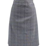 Soho  Poly Blend Houndstooth Plaid Skirt Black/White Blue Sz XL Photo 0