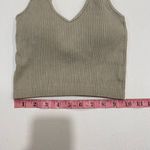 Wishlist Ribbed Knit Crop Top S/M – Beige Neutral V-Neck Tank Cami Photo 5