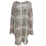 ASOS DESIGN NWT flare sleeve crochet mini dress white pink green square size 14 Photo 1