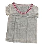 Lemlem NEW  Bella Tee 100% cotton white pink trim sz small Photo 2