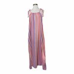 XIRENA Esme Stripe Cotton Dress In Citrus Melange Tie Straps Pockets Large NWT Pink Photo 10