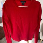 Tahari Cashmere Red Crewneck Sweater XL Old Money Festive Holiday Pure Luxe Photo 0