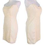 MM Couture Miss Me Dress Small Cream Strapless Ruched Sequins New Photo 2