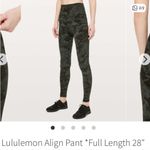 Lululemon Align Pant Leggings 4 28 Green Camo Leggings Photo 1