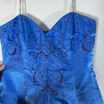 Vtg Y2K Beaded Gown Dress Sz 11/12 Fairycore Mesh Dreamy Ethereal Mermaidcore Blue Photo 4