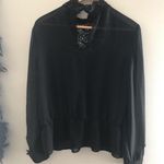 Hinge Black crochet sheer  Blouse size M Photo 5