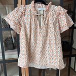 Hunter Bell  Tulip Millie top blouse tiered ruffle short sleeves cotton block Photo 6