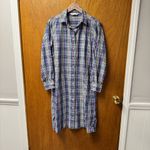 Pringle Long Sleeve Collared Midi Dress Button Up Shirtdress Plaid US 8 Blue Photo 13
