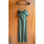 Birdy Grey Birdy Gray Women Small Mia Green Satin Off Shoulder Strapless Floor Length Dress Photo 2