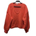 Madewell Knit Oversized Balloon Sleeves V Neck Wool Blend Sweater Size XL Photo 2