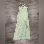 Topshop Light Green Halter Maxi Dress Photo 4