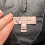 Juicy Couture USA Velour Zip-Up Track Jacket Black Y2K Womens Large Rhinestones Photo 4