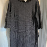 J Jill Women’s Boat Neck 3/4 Sleeves Ponte Knit Shift Dress Medium‎ Black/White Black Photo 0