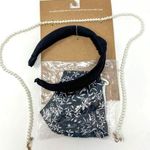 Berry Knotted Headband, Patterned Mask, and Pearl Mask Chain, Brand New Black Photo 0