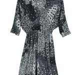 5th & Love Y2K  Baby Doll Midi Dress XL Paisley Black White V-Neck Fairy Grunge Photo 0
