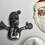 Santa Claus, Poinsettia, Snowman, Stocking Christmas Holiday Brooch Pin Lot Of 4 Photo 4