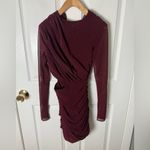 House Of CB Lucinda Sheer Long Sleeve Cut Out Bodycon Mini Dress in Mulberry XS Photo 2