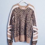 Current/Elliott Duvall Tan Leopard Print Crew Neck Sweater Photo 0