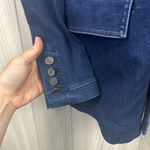 J. McLaughlin Womens Ressie Blazer Denim Cotton Stretch Career Small Dark Wash Photo 3