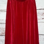 Torrid  Size 1 Jester Red Velvet Pull On A-Line Midi Skirt w/ Pockets Photo 0