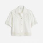 Madewell  White Embroidered Lace Button-Up Shirt Top Size XXS Photo 4