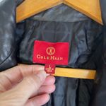 Cole Haan Black Lamb Skin Leather Jacket One Button Blazer Style Size Large Photo 7