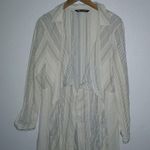 ZARA  L Beige Wrap Top Indian Striped Cotton Long Dress Photo 5