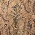 Marsh Landing Tan Tapestry Style Heavyweight Button Down Blouse Size Large Photo 1