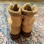Lucky Brand Huntress Suede Foldover Lace Up Ankle Lugged Booties 8.5 Tan Photo 1