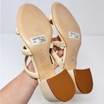 Schutz NEW  Olly Mid Block Nappa Leather Strappy Sandal Cream White 10.5 Photo 5