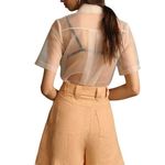 Farm Rio Pleated Front Tailored Linen Shorts Beige Women's Size Large NWT $145 Photo 3