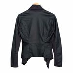 BLANK NYC  Faux Leather Suede Draped Asymmetrical Moto Jacket Black M Photo 2