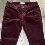 Loft Skinny Corduroy Pants High Waist Sz 25 Low Rise Syrah Wine Casual Preppy Photo 10
