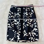 VINTAGE Milly Silk Navy Black Chinoiserie Ruched Pencil Skirt, 10 Photo 2
