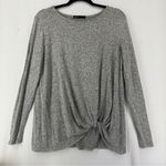 Gibson  Pullover Sweater Long Sleeve Knot Front Womans Size M Gray Photo 0