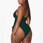 Viottiset Women's Ruched High Cut One Piece Swimsuit Tummy Control Monokini XL Green Photo 4