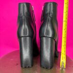 Schutz  Nandy Black Leather Lug Sole High Block Heel Ankle Boot Sz 36 Photo 4