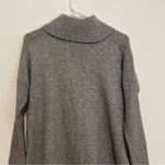 Cable & Gauge Cowl Neck Sweater Gray Flecked Speckled Hi-Lo Hem Tunic Sweater L Photo 12