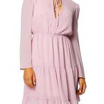 Laundry by Shelli Segal Tie Front Chiffon Mini Dress in Blush Pink Size 4 Photo 0