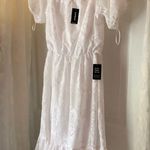 EXPRESS new eyelet lace midi dress off the shoulder, size small Photo 1
