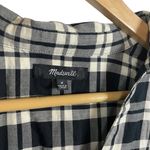 Madewell  Arion Plaid Wrap Front Long Sleeve Blouse in Black/White Size M Photo 8