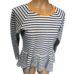 Anthropologie ✨ tla Paramount Striped Peplum Sz Large Sweatshirt✨ Photo 3