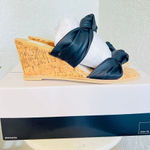 DOLCE VITA Naji Knotted Cork Wedge Mule Sandal, Size 11, Black, NWT Black Photo 0