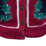 Orvis Vintage Women's  Cotton Christmas Cardigan Sweater Size M Holly Leaf Border Photo 3