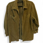 NY Jeans Vintage Green Corduroy Cotton Shirt Jacket Shacket Large Photo 0