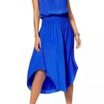 Ramy Brook  Royal Blue Sleeveless Audrey Midi Dress Small Smocked Waisted Photo 0