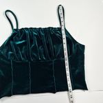 SheIn Curve Dark Green Velour Velvet Ruched Neckline Cropped Tank Top Blouse 2XL Photo 5