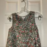 Time & Tru  Green/Pink Print V Neck Sleeveless Blouse M Photo 4