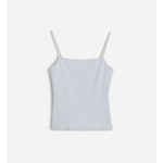 Madewell  Squareneck Tank Top Spaghetti Straps Slim Stretch White XL NWT Photo 4