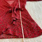 Free People ✨ Clara Red Floral Wrap Dress Front Tie Small Photo 13